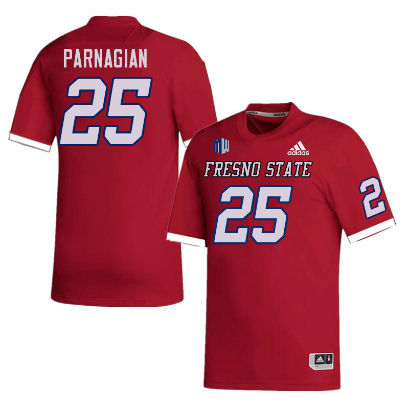 Men #25 Jake Parnagian Fresno State Bulldogs College Football Jerseys Stitched-Red
